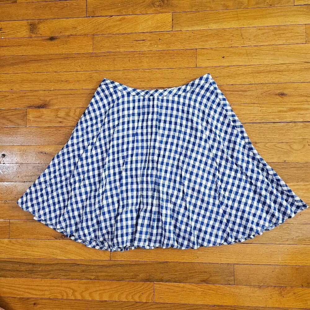 J Crew Blue Linen A Line Mini Skirt Size 0